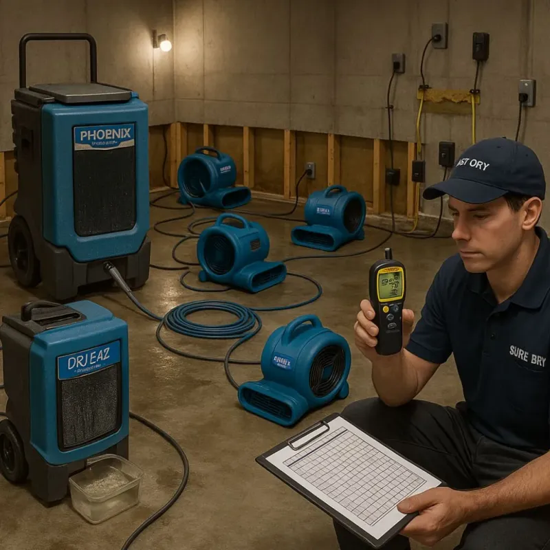 Structural Drying and Dehumidification process in Kearney, MO